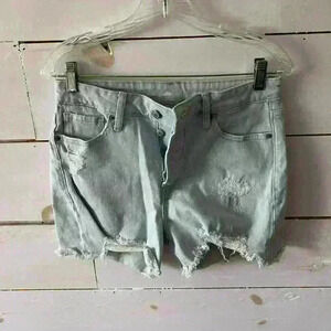 Old Navy O.G straight secret smooth pockets cutoff denim shorts sz 6, button-fly